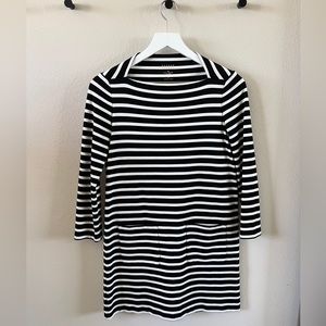 Kate Spade Brooke Street Collection black and white striped shift dress. XS.